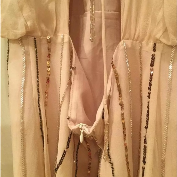 SUSIE MOORATOFF CREME SEQUIN TUNIC TOP 0 RUNS BIG - Picture 5 of 5